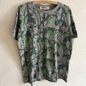 Vintage 1980s ranger camo pocket paper thin tee XL 50/50 made in USA